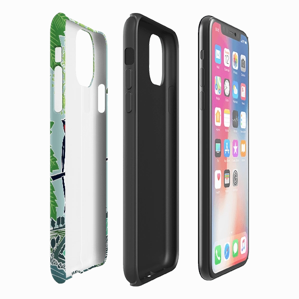 Smooth Pattern Finish iPhone Tough Case - Swallows By Kate Heiss