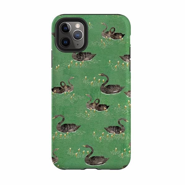 iPhone Tough Case - Swans Green By Katherine Quinn Transparent Look Refined Protection