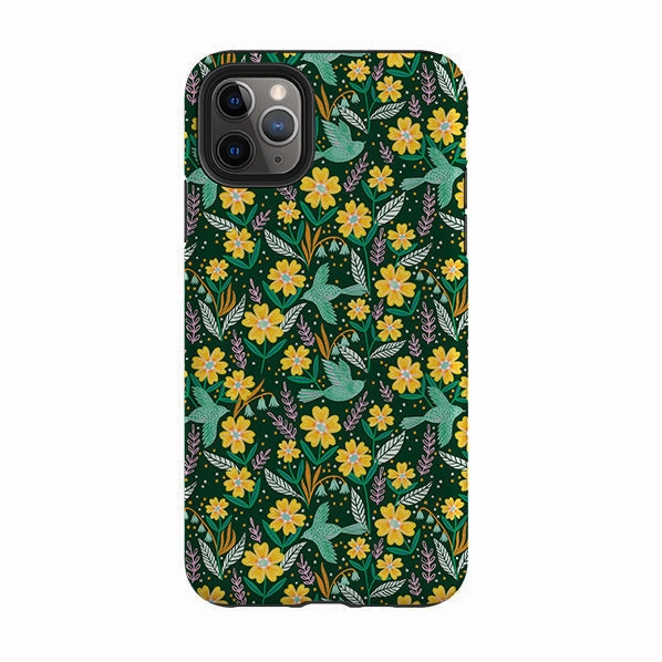 iPhone Tough Case - Sweet Birds Green By Lee Foster Wilson Premium Touch Strong Shell