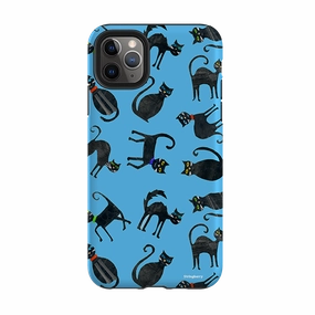 Textured Grip Matte Shield iPhone Tough Case - Tossed Cats By Tracey English