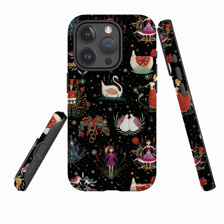 iPhone Tough Case - Twelve Days Black By Maja Lindberg Casual Texture