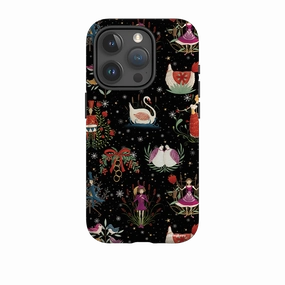 Water shield iPhone Tough Case - Twelve Days Black By Maja Lindberg