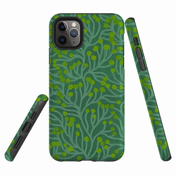 iPhone Tough Case - Vine Green And Teal By Katherine Quinn Perfect Fit Shock Proof