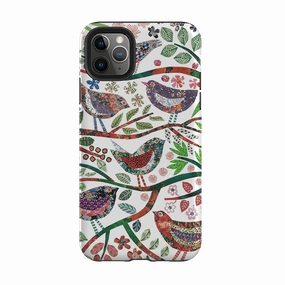 Protective Form Texture iPhone Tough Case - Vintage Birds By Jane Robbins