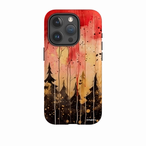 iPhone Tough Case - Watercolour Winter Forest High End Look