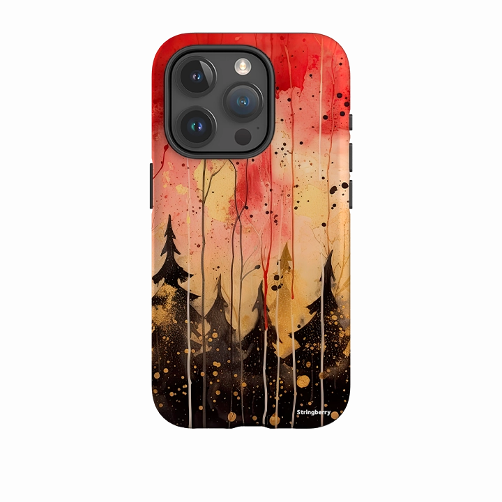 iPhone Tough Case - Watercolour Winter Forest Refined Texture Classic Pattern