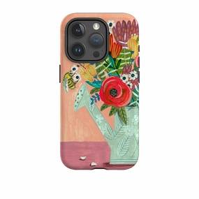 Light Frame 3D Effect iPhone Tough Case - Watering Can By Caroline Bonne Muller