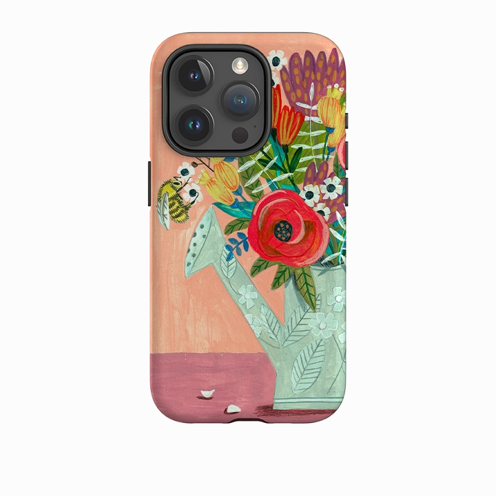 Light Frame 3D Effect iPhone Tough Case - Watering Can By Caroline Bonne Muller