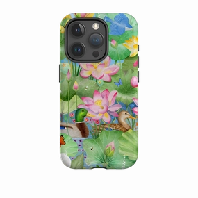 Glossy Finish Look iPhone Tough Case - Waterlily Pond By Bex Parkin