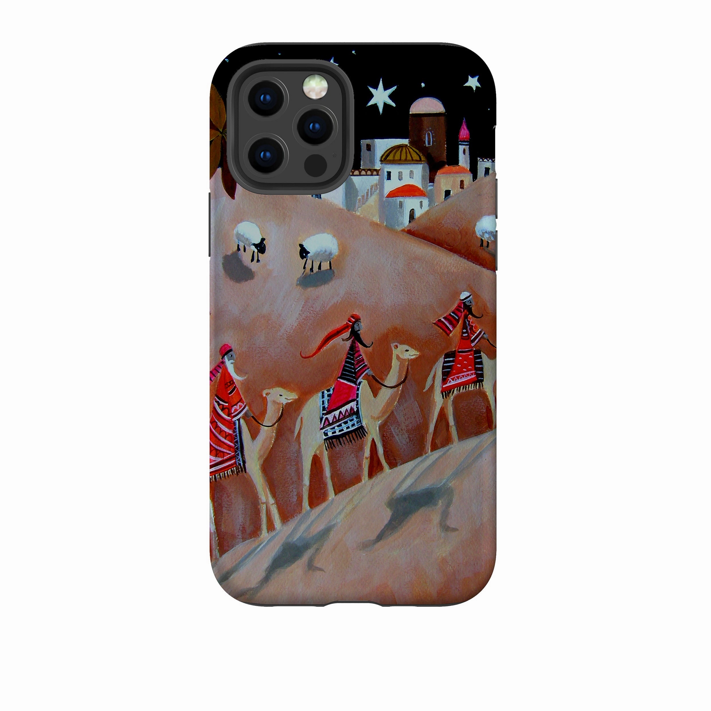 Rugged Edge Texture Premium Quality iPhone Tough Case - We Three Kings By Mary Stubberfield