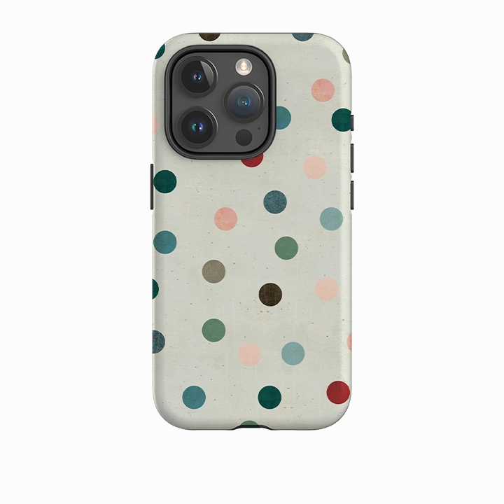 Hybrid Finish Luxury Layer Texture iPhone Tough Case - Whale Rider Dots By Katherine Quinn
