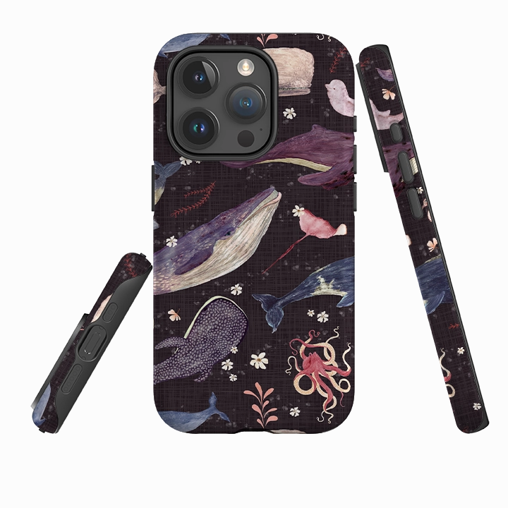 iPhone Tough Case - Whale Song Grape By Katherine Quinn Urban Style Soft Edge