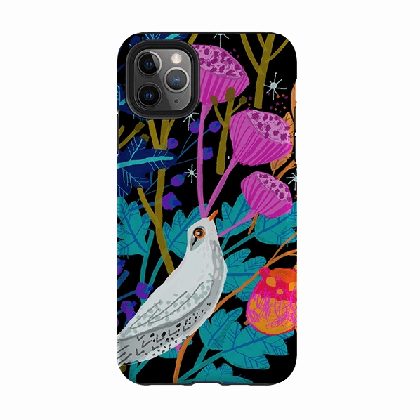 Durable Pattern Texture Fashion Statement iPhone Tough Case - White Bird By Claire West