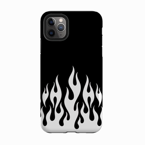 iPhone Tough Case - White Flames Durable touch
