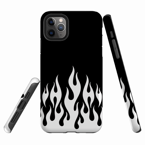Protective Build Modern Style iPhone Tough Case - White Flames