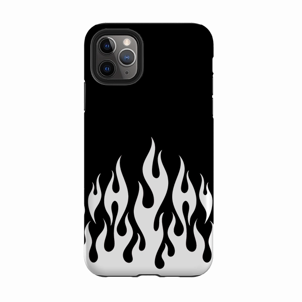 iPhone Tough Case - White Flames Durable touch