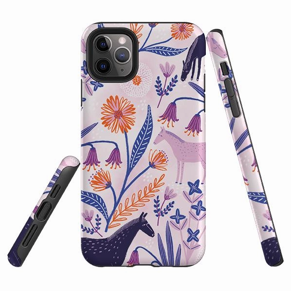 Shock Resistant Easy Removal iPhone Tough Case - Wild Ponies By Lee Foster Wilson