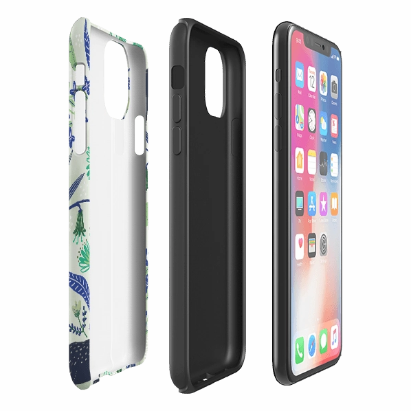 Protective Edge Layer iPhone Tough Case - Wild Ponies Green By Lee Foster Wilson