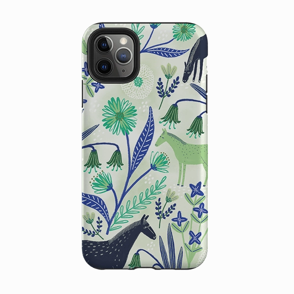 Vivid Texture iPhone Tough Case - Wild Ponies Green By Lee Foster Wilson