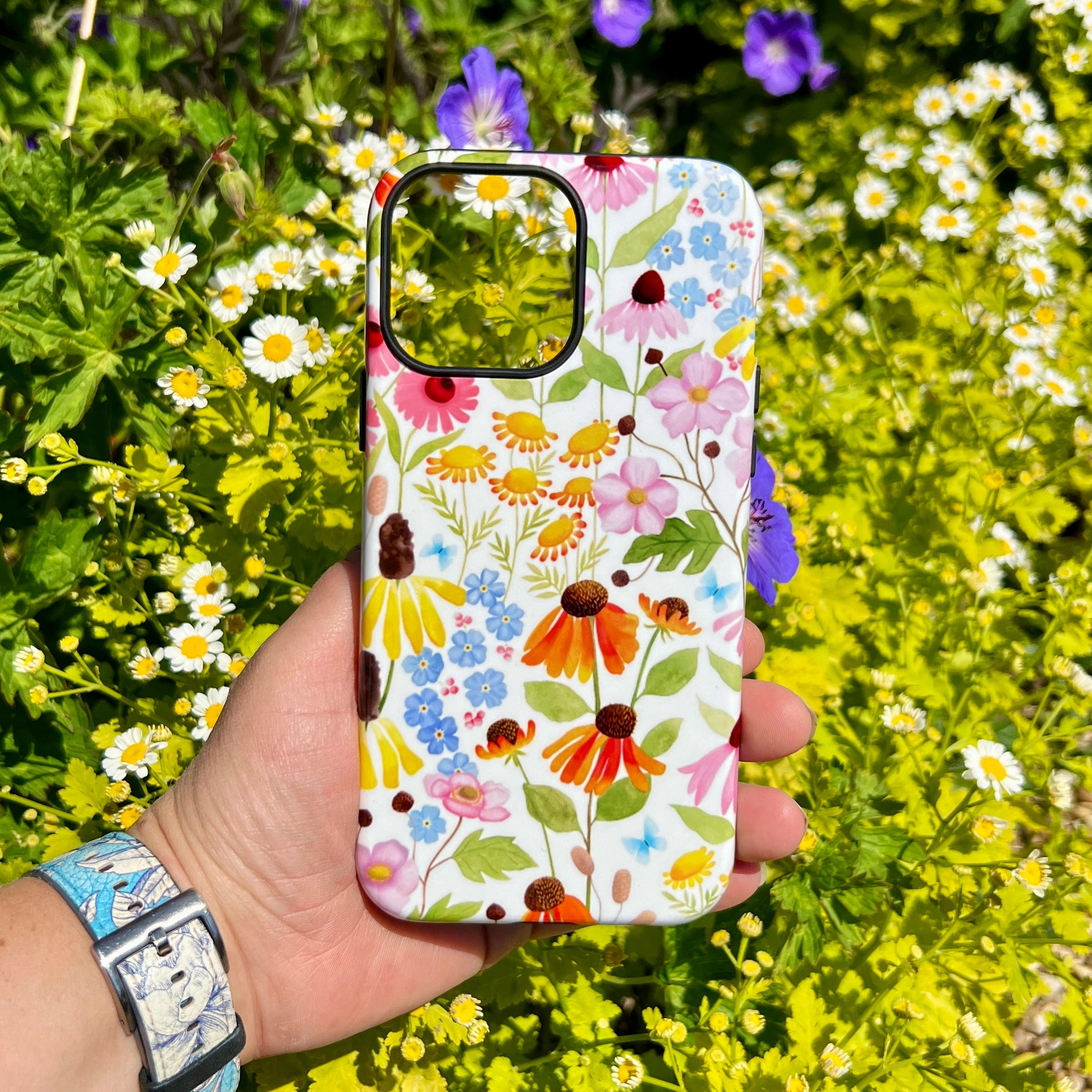 iPhone Tough Case - Wildflower Pattern By Bex Parkin Sleek Appearance Elegant Surface Texture