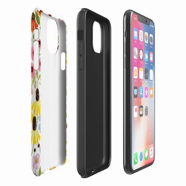 iPhone Tough Case - Wildflower Pattern By Bex Parkin Luxury Texture Finish Gloss Finish Texture