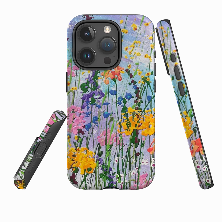 Rugged Edge iPhone Tough Case - Wildflowers At Play By Linda Calvert Jacobson