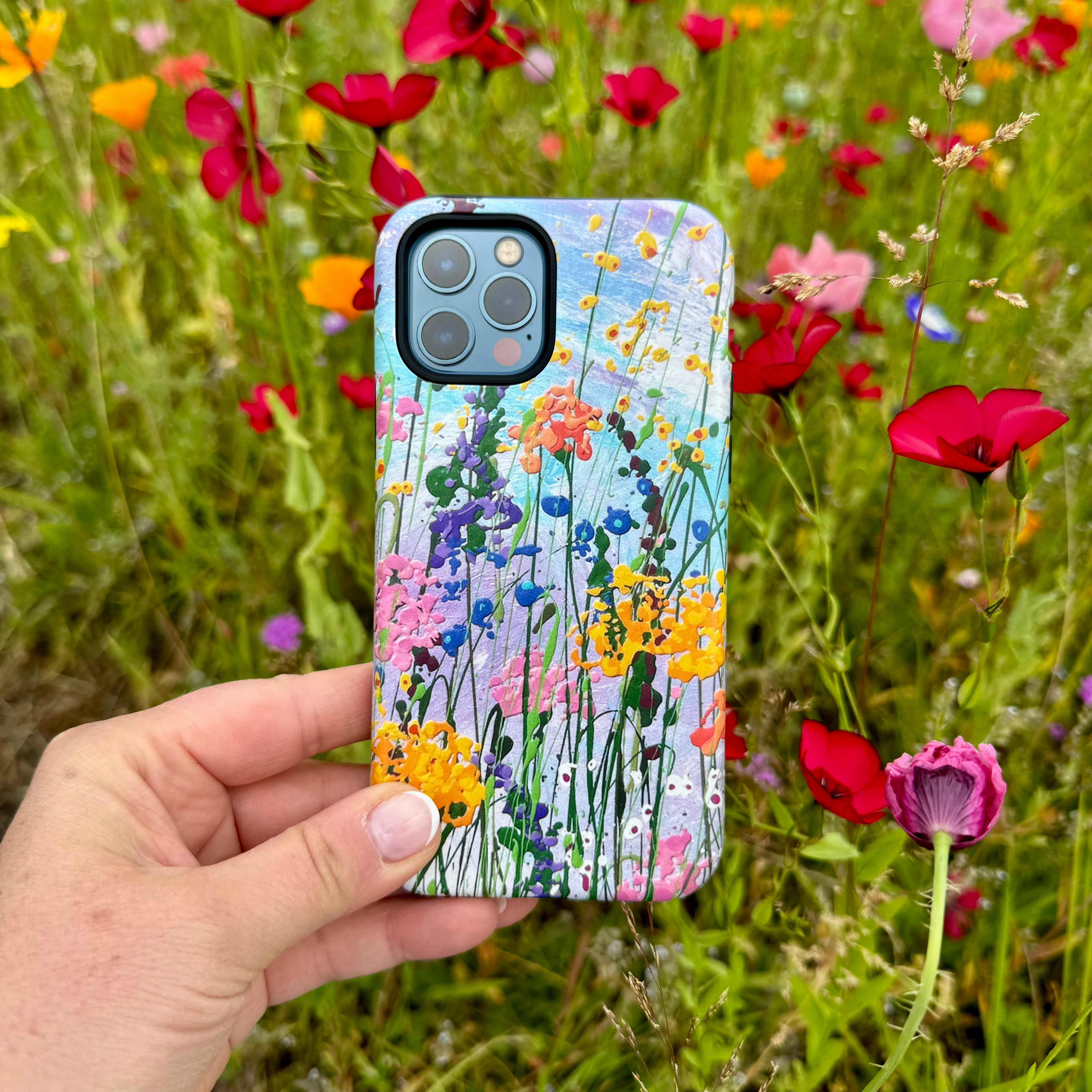 iPhone Tough Case - Wildflowers At Play By Linda Calvert Jacobson Grip Safe Classic Touch
