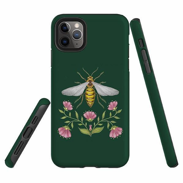 iPhone Tough Case - Wings Of Freedom Emerald By Catherine Rowe Gloss Finish Texture