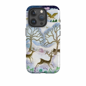 Rugged Build Drop Protection iPhone Tough Case - Winter Deer By Bex Parkin
