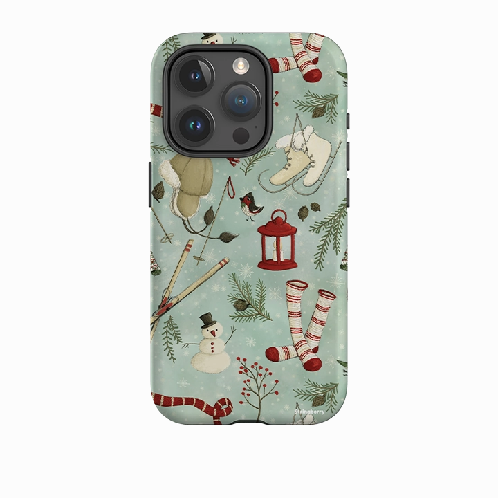Durable Finish iPhone Tough Case - Winter Pattern By Maja Lindberg