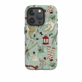 Durable Finish iPhone Tough Case - Winter Pattern By Maja Lindberg