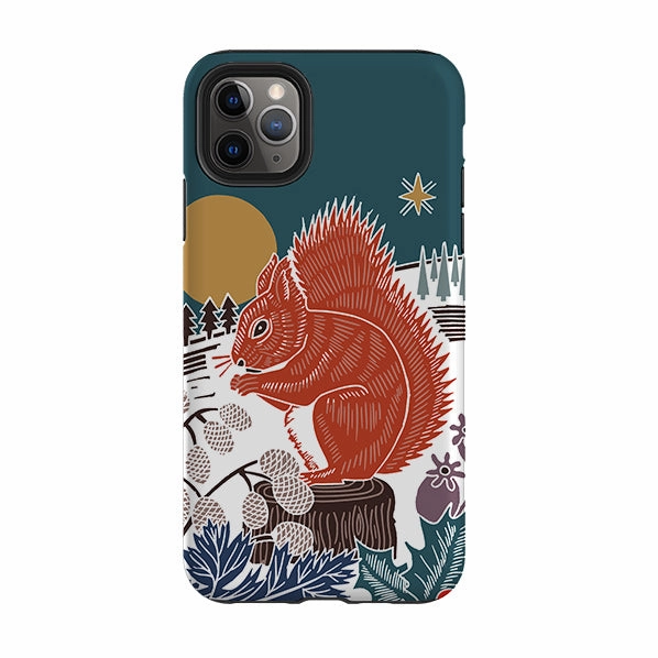Ergonomic Feel Smooth Look Texture iPhone Tough Case - Winter Squirrel By Kate Heiss