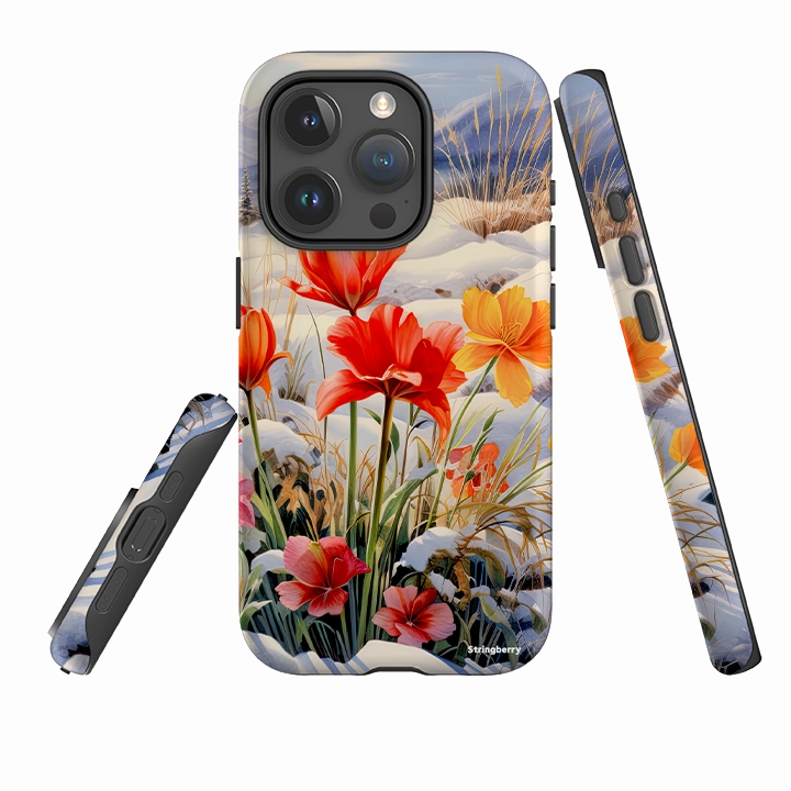 Compact Grip iPhone Tough Case - Winter Wild Flowers III
