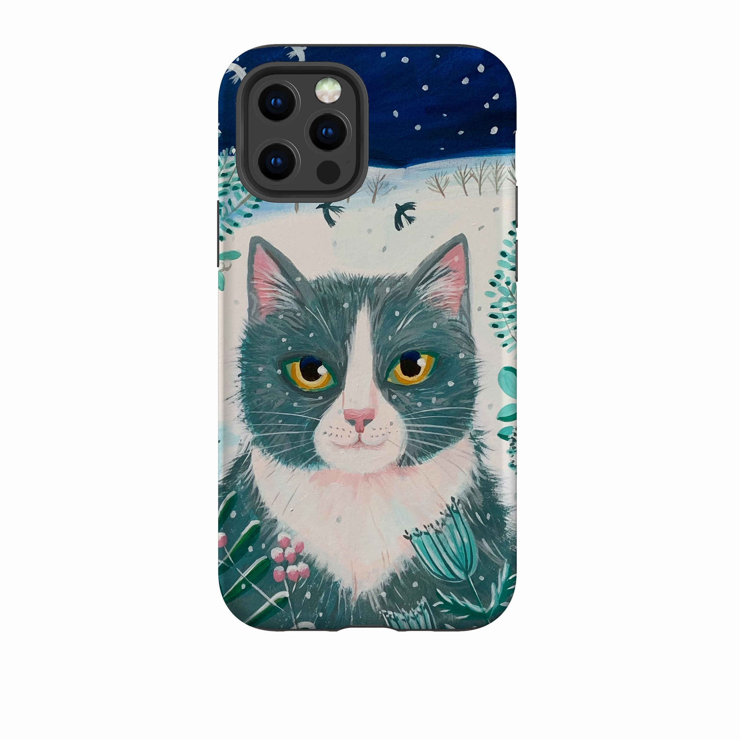 Light Structure iPhone Tough Case - Xmas Cat By Mary Stubberfield