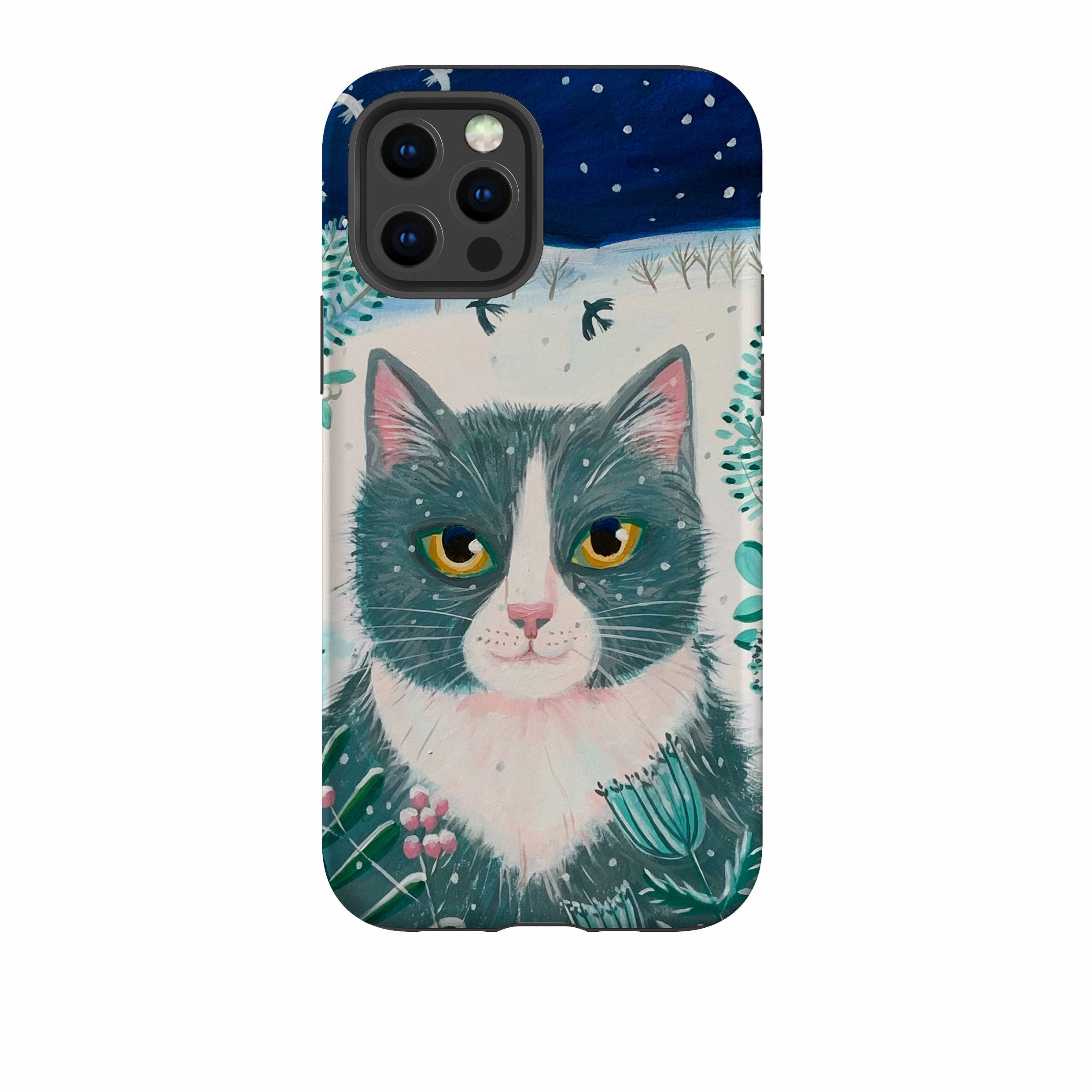 iPhone Tough Case - Xmas Cat By Mary Stubberfield Non Slip Surface