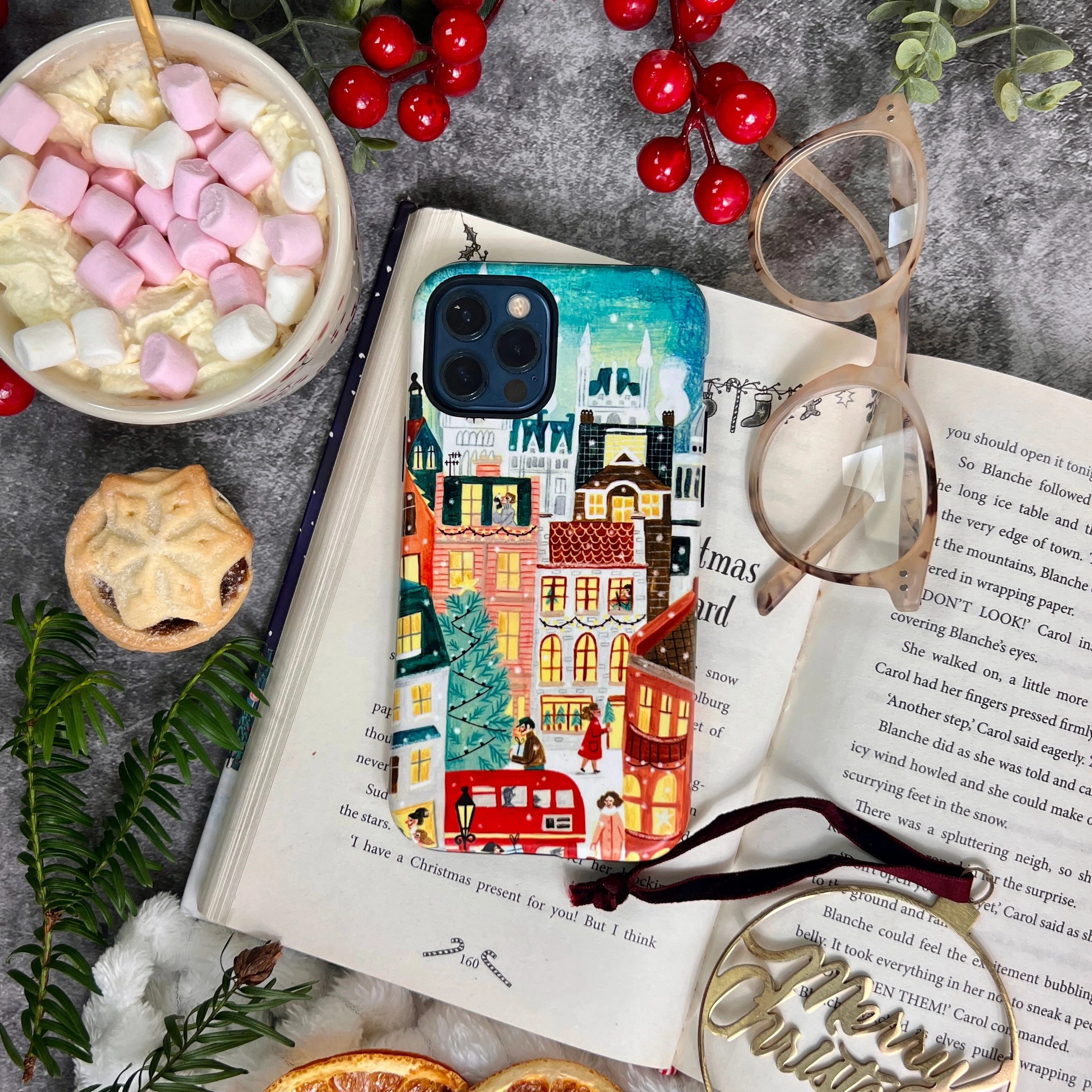 iPhone Tough Case - Xmas In London By Caroline Bonne Muller Sleek Texture