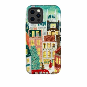 Matte Texture Surface iPhone Tough Case - Xmas In London By Caroline Bonne Muller