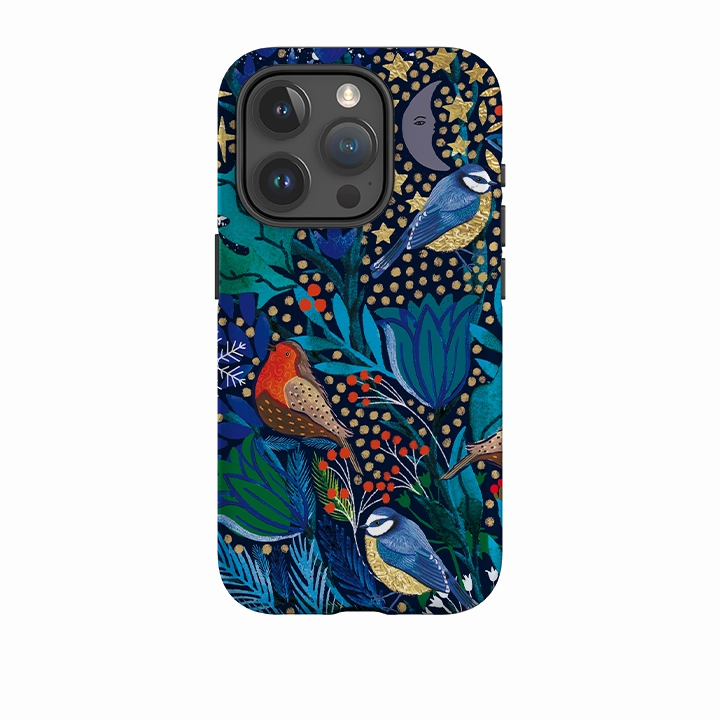 metal frame Scratch Block iPhone Tough Case - Xmas Robin I By Emma Frances Grant