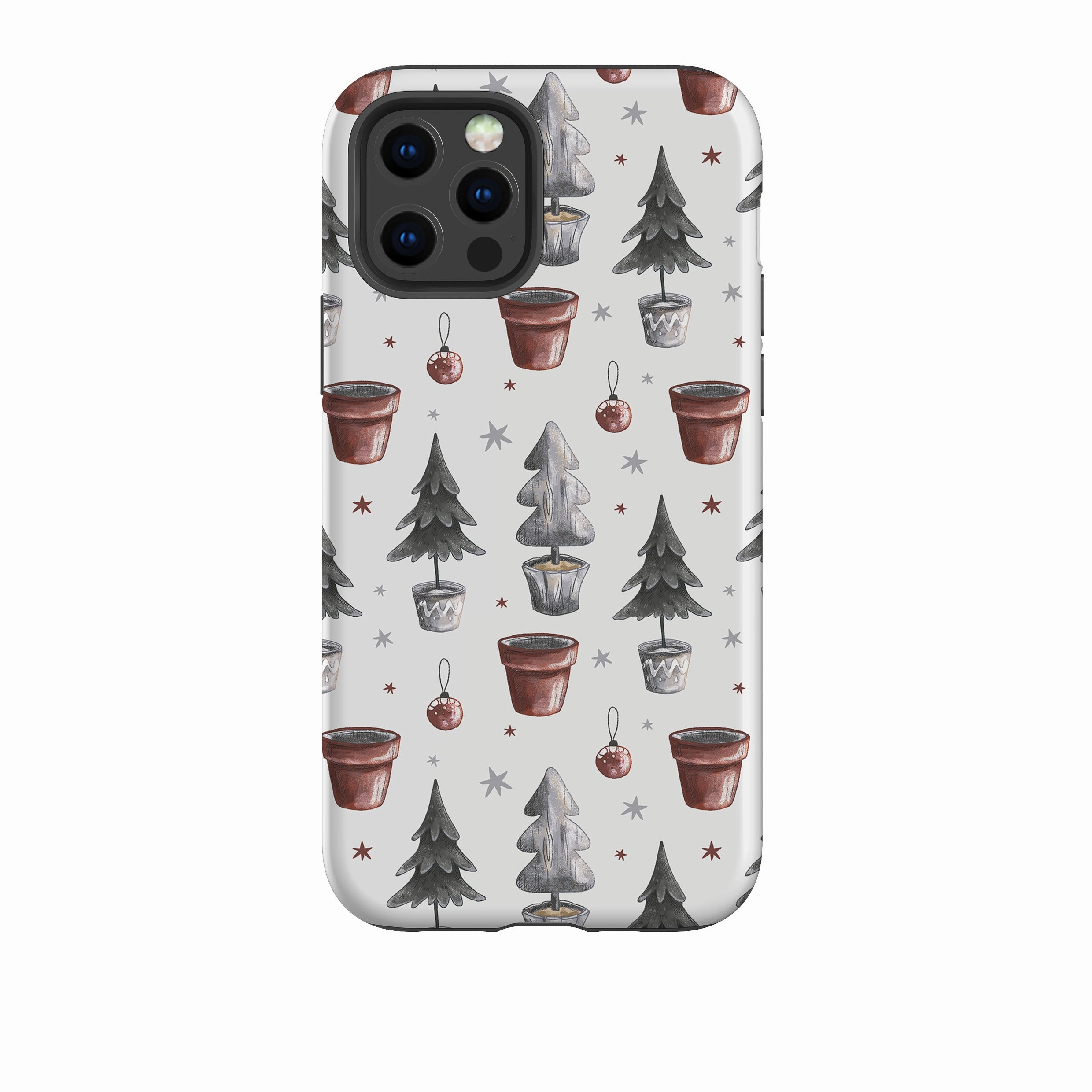 iPhone Tough Case - Xmas Tree Pattern Desk Companion Matte Design Texture