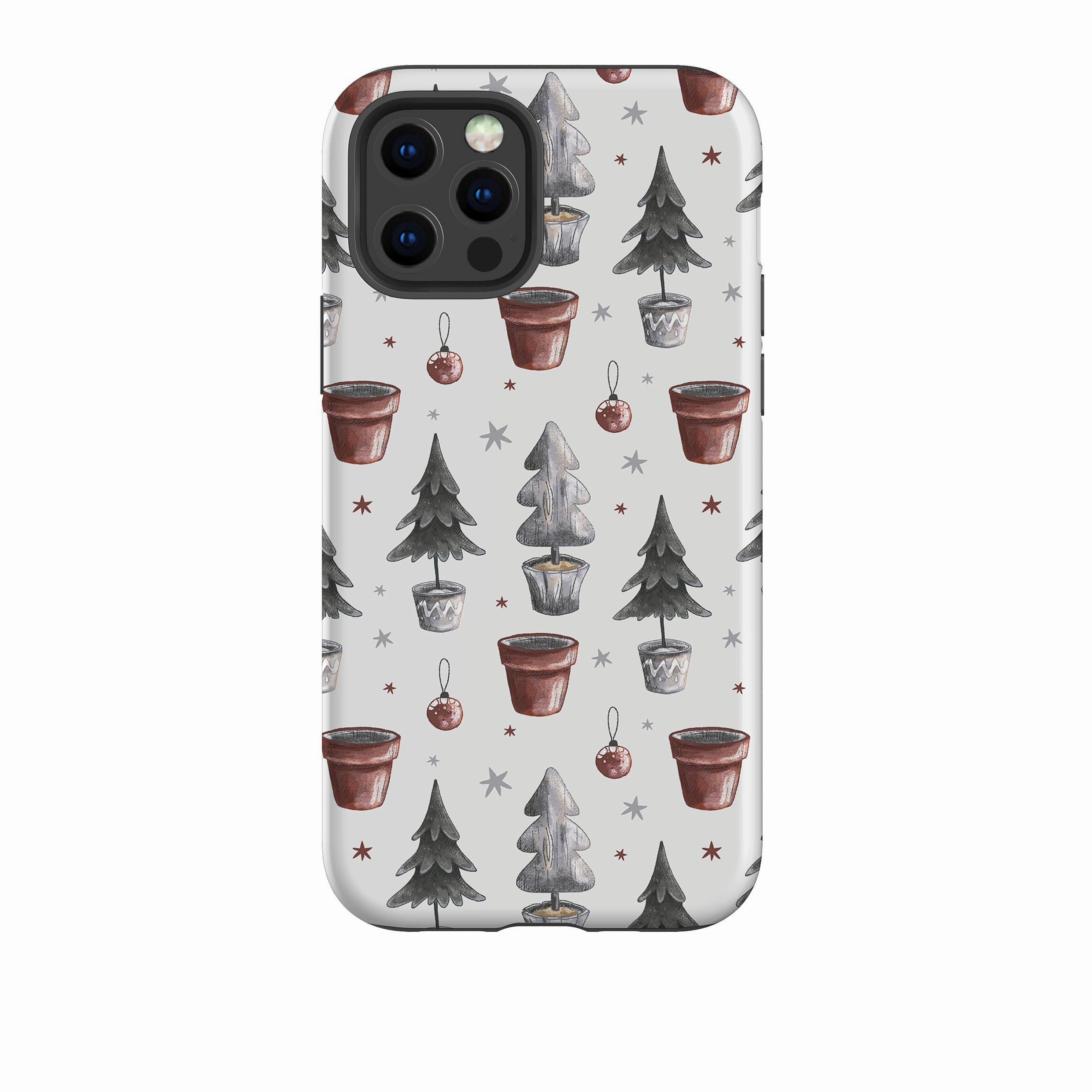 iPhone Tough Case - Xmas Tree Pattern Easy Removal