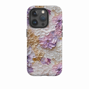 iPhone Tough Case -Gold & Mauve Modern Texture Look Everyday Use