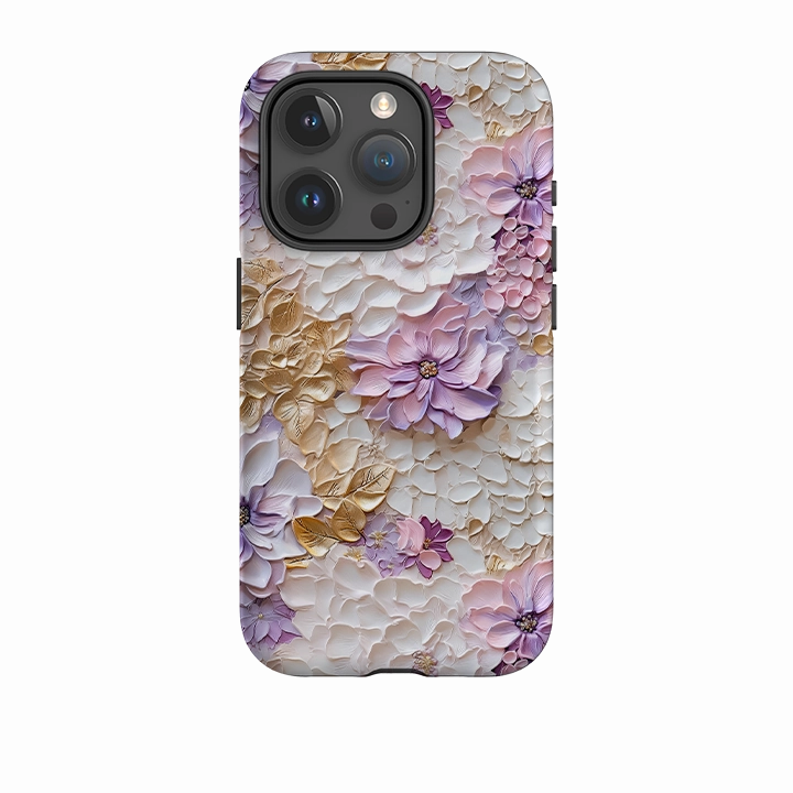 iPhone Tough Case -Gold & Mauve Modern Texture Look Everyday Use
