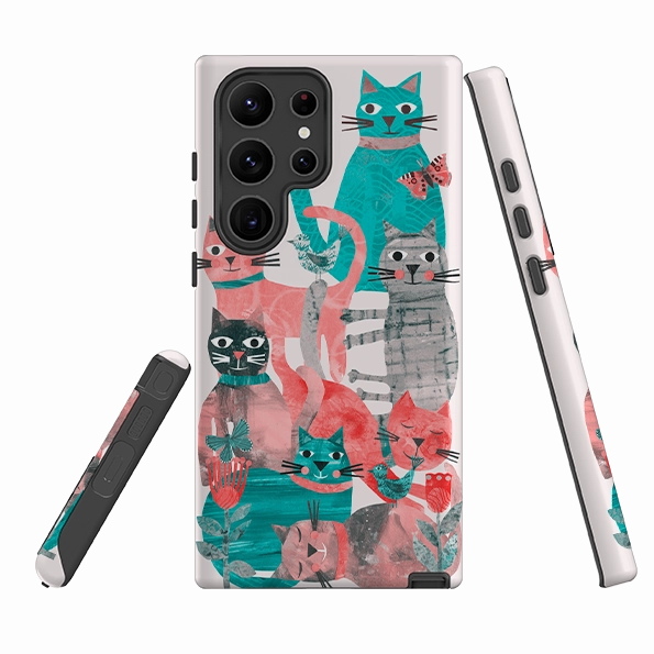 Minimal Pattern Texture Samsung Tough  Case - Cat Party II By Tracey English