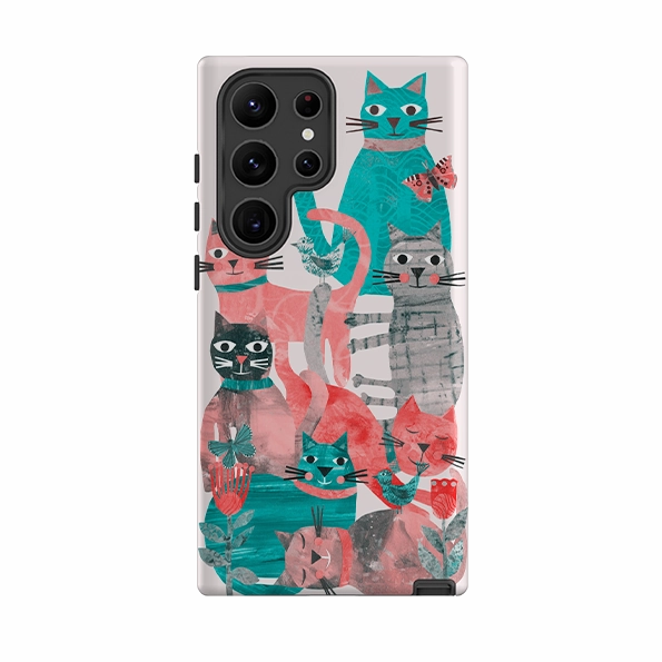 Simple Look Samsung Tough  Case - Cat Party II By Tracey English