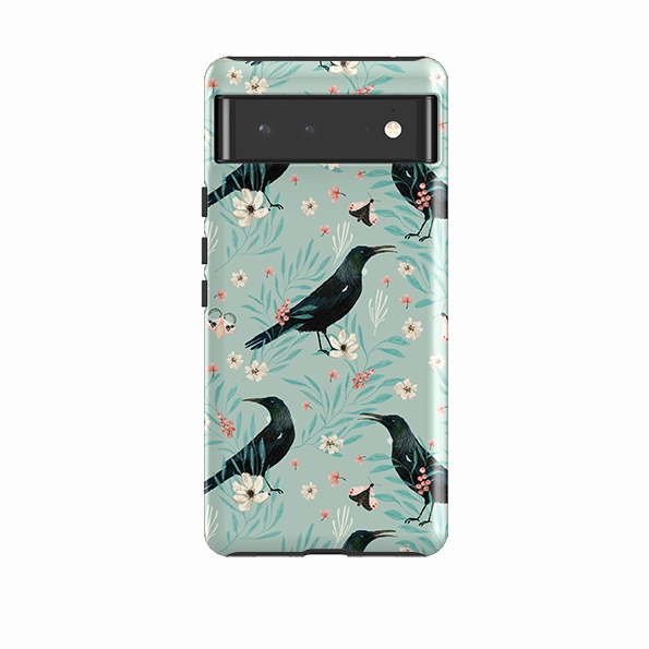 Tough Exterior Shock Resistant Google Tough Case -  Tui Light Blue By Katherine Quinn