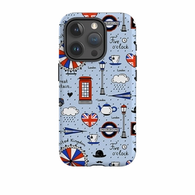 Vivid Design Texture Comfort Padding iPhone Tough Case - Blue London