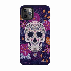 Smooth Layer Texture iPhone Tough Case - Sugar Skull By Jenny Zemanek