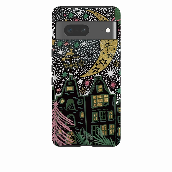 Durable Texture Finish Vivid Surface Google Tough Case - Night Before Xmas II By Emma Frances Grant
