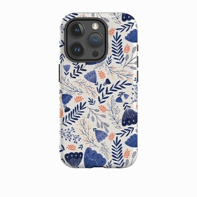 iPhone Tough Case - Blue Floral By Jade Mosinski Minimal Surface Layer Creative Pattern