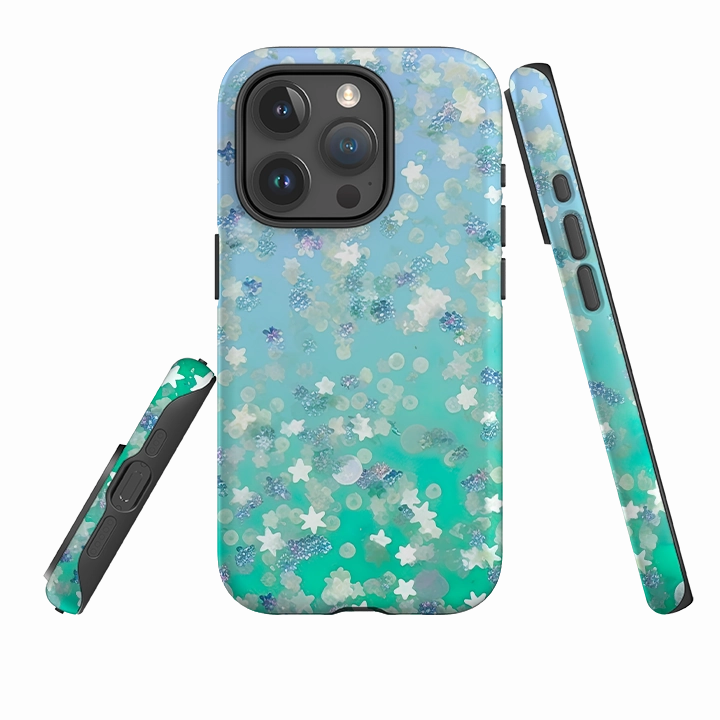 Functional Design Trendy Finish iPhone Case - Green Stars